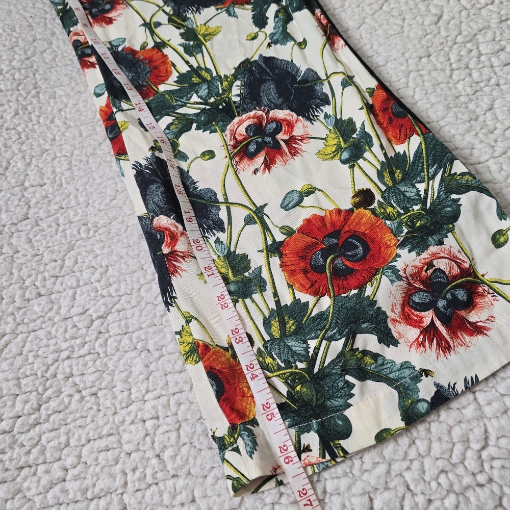 H&M Wide Leg Pants Floral Flowy Pull On Size 6 - Picture 10 of 12
